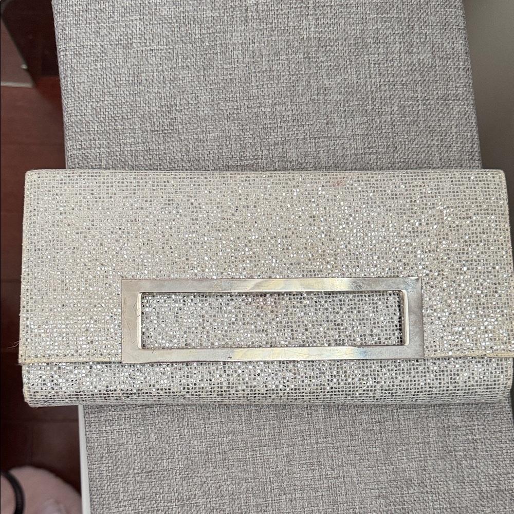 Call It Spring Glittering Silver Clutch